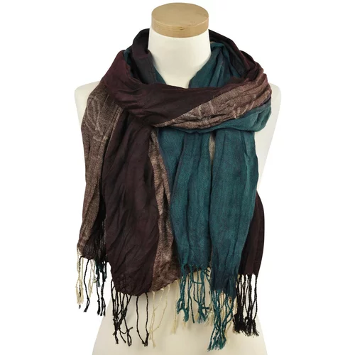 Art of Polo Woman's Scarf sz0407-6 Brown/Turquoise