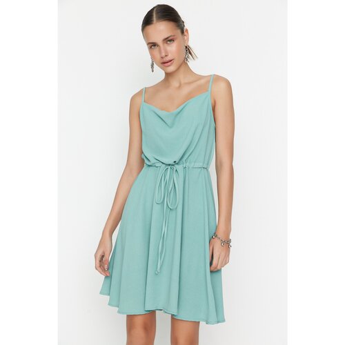 Trendyol Mint Strap Belted Dress Slike