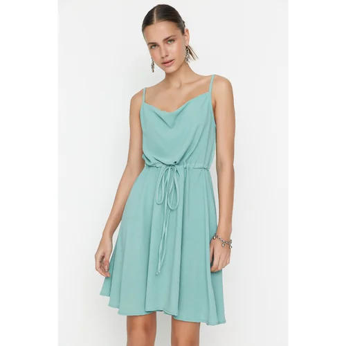 Trendyol Mint Strap Belted Dress