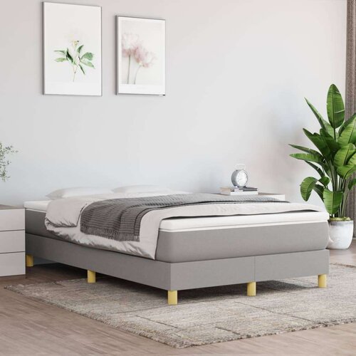  Box spring postelja z vzmetnico svetlo siva 120x200 cm blago, (20726580) Slike