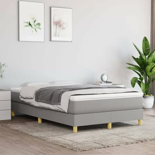  Box spring postelja z vzmetnico svetlo siva 120x200 cm blago, (20726580)