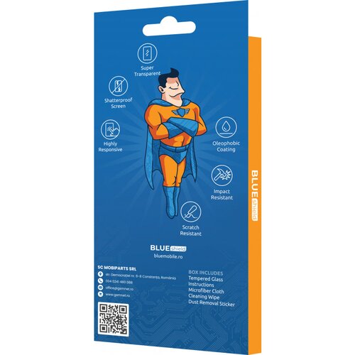  Kaljeno staklo Blue shield za Samsung Galaxy S23 FE sa crnim rubom Slike