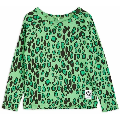 Mini Rodini Dječja pamučna majica dugih rukava boja: zelena, s uzorkom