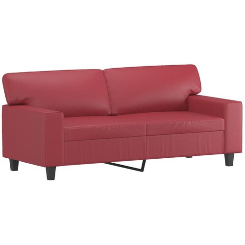  3-dijelni set sofa s jastucima boja vina od umjetne kože Slike