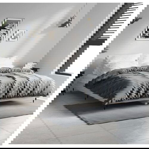 VidaXL Posteljni okvir siva sonoma 140x190 cm inzenirski les Slike