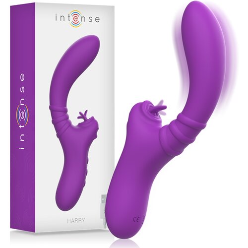 Intense Harry Vibrator Flexible with Purple Tongue Purple Cene