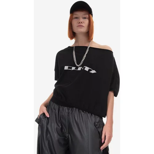 Rick Owens Pamučna majica Knit boja: crna, s tiskom, DS01C6243.RNEP2.BLACK-BLACK
