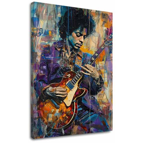  Image JIMI HENDRIX - Guitar on fire | 100% originalna akrilna boja Cene