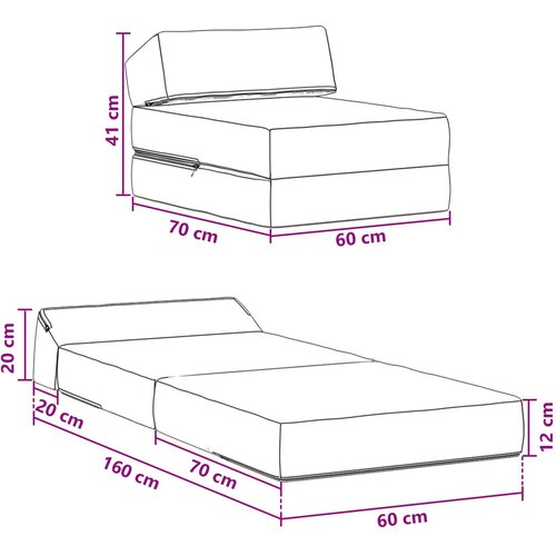 SOFA na razvlačenje Tamnozelena 60 x 70 x 41 cm Tkanina Slike
