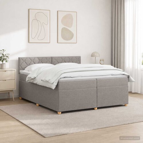  Boxspring krevet s madracem Sivosmeđa 200 x 200 cm Tkanina Smeđesiva 202 x 202 x 88 cm Cene
