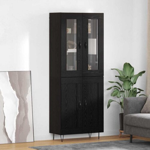  Highboard Crni hrast 69,5 x 34 x 90 cm Konstruirano drvo Slike