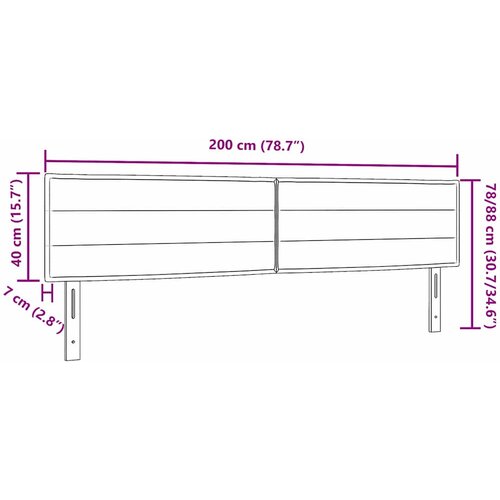  LED glava kreveta s LED trakama Tamno smeđa 200 cm tkanina Slike
