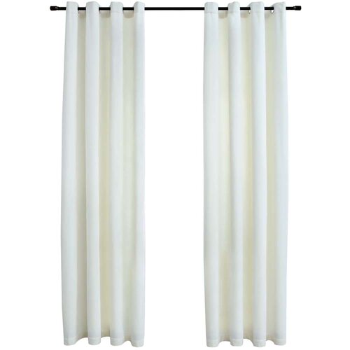VidaXL Zavjese za zamračivanje 2 kom bar&amp;scaron;unaste krem 140 x 225 cm Slike