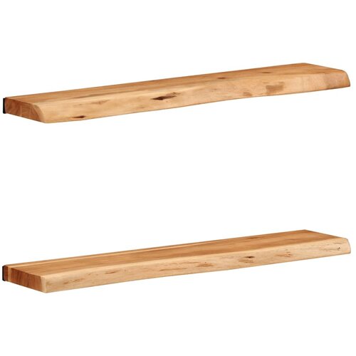 VidaXL Zidne police 2 kom 80x20x3,5 cm od masivnog bagremovog drva Slike