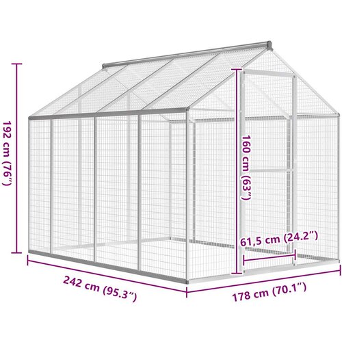  Kavez za Ptice Aluminijum 178x242x192 cm Slike