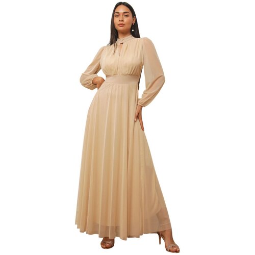 La Modeuse Dolge obleke 78434_P186871 Bež Cene