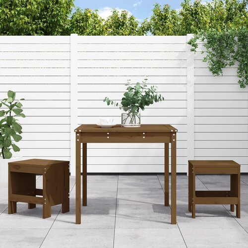 VidaXL 3-dijelni vrtni bistro set boja meda od masivne borovine Slike