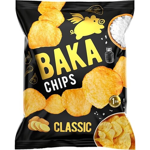 Baka Prase čips BAKA classic 90g Slike