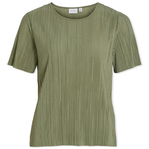Vila Topi & Bluze Noos Top Plisa - Oil Green Zelena Cene
