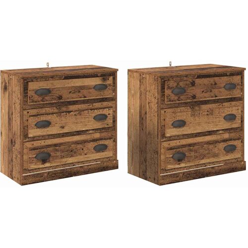 Komode 2 pcs Staro drvo 70 x 35,5 x 67,5 cm Konstruirano drvo Slike