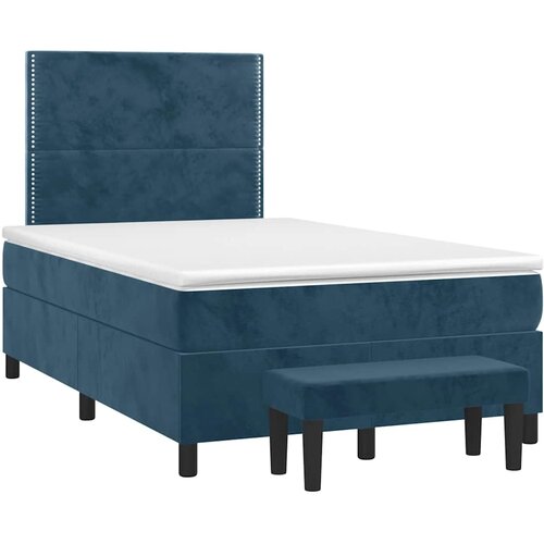 Box spring krevet s madracem tamnoplavi 120 x 200 cm bar&amp;scaron;unasti Slike