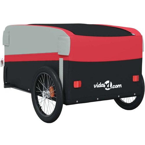 vidaXL Prikolica za bicikl crno-crvena 45 kg željezna Cene