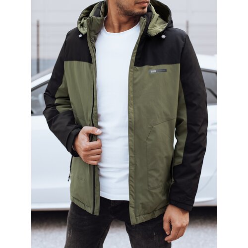DStreet Kurtka męska zimowa z odpinanym kapturem zielona Slike