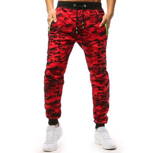 DStreet Spodnie męskie dresowe camo czerwone Cene