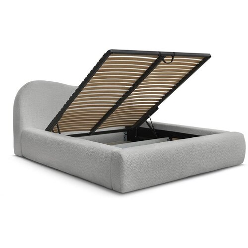 Bobochic Paris Svijetlo sivi tapecirani bračni krevet s prostorom za odlaganje s podnicom 160x200 cm Orlane &amp;ndash; Slike