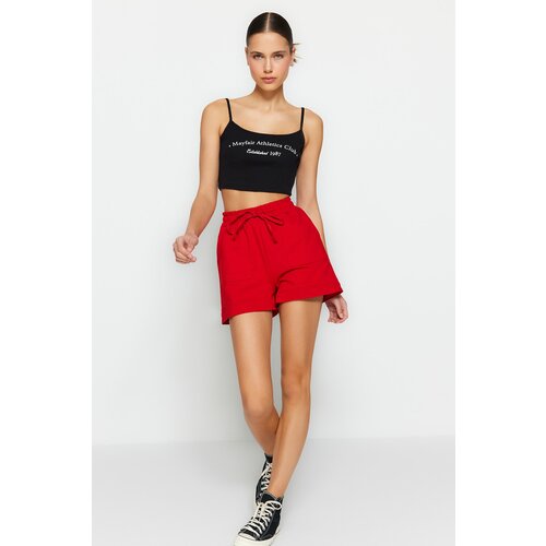 Trendyol Shorts - Red - High Waist Slike