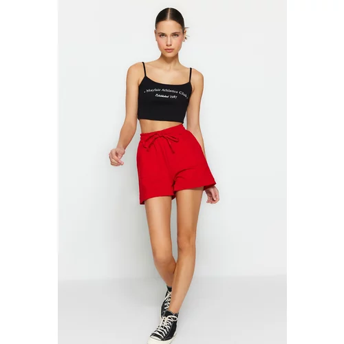 Trendyol Shorts - Red - High Waist