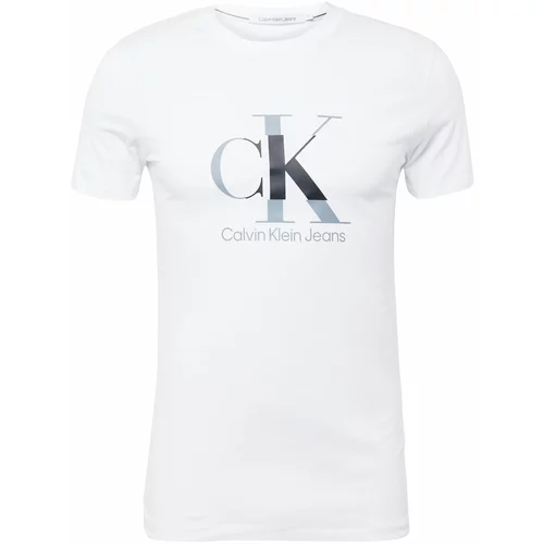 Calvin Klein Jeans Majica srebrno-siva / črna / bela