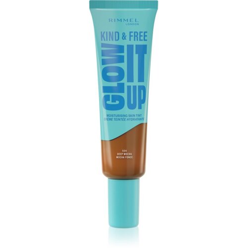 Rimmel London Kind &amp;amp; Free Glow It Up Moisturising Skin Tint puder normalna koža 30 ml odtenek 504 Deep Mocha Slike