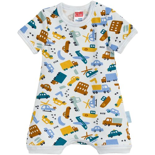 Clar kombinezon s rukavima KR 01809 potisk vozila M bijela 86 Cijene