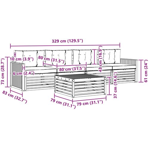  Set vanjskih sofa 5 kom. Bijela i svjetlosiva Slike
