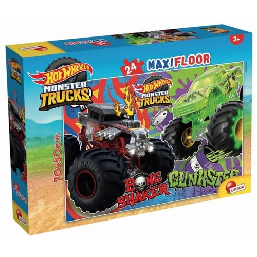 Lisciani Hot Wheels Monster trucks maxi podna slagalica od 24 dijela 70x50 cm - Lisciani Cene