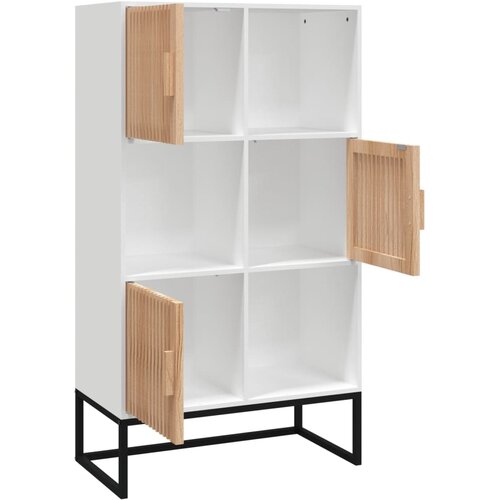  Visoka komoda bijela 70 x 35 x 125 cm od konstruiranog drva Slike