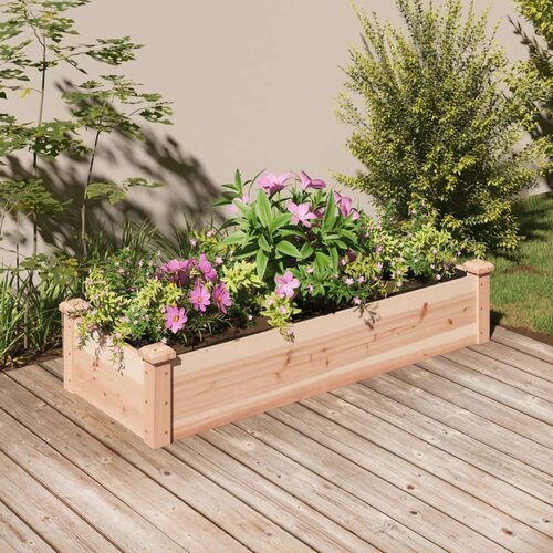 VidaXL Povi&amp;scaron;ena vrtna gredica s oblogom 120x45x25 cm masivna jelovina Slike