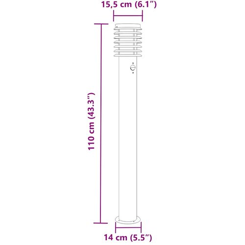  Vanjske podne svjetiljke sa senzorima 3 kom crne 110 cm čelik Slike