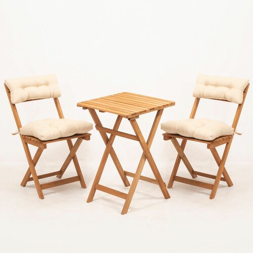 MY001A prirodni krem baštenski sto i stolice set (3 dela) Slike