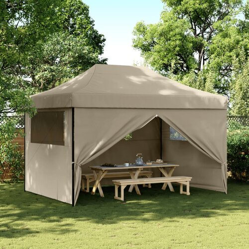 VidaXL Zložljivi pop-up &amp;scaron;otor za zabave 4 stranice taupe Slike