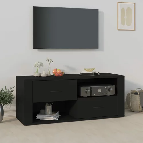 TV ormarić crni 100 x 35 x 40 cm od konstruiranog drva