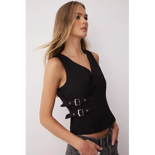 TRENDYOLMILLA ženska bluza Twoaw26Bz00095, Crna-Crna Cene