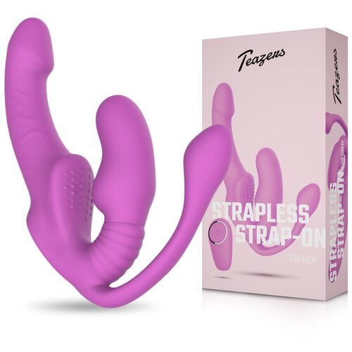 Teazers STRAP-ON Strapless With Anal Plug Pink Cene
