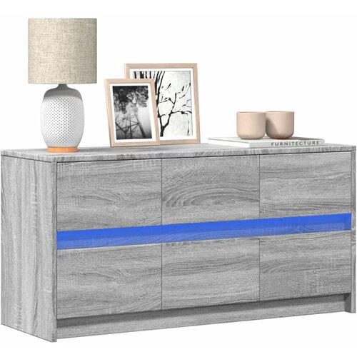 VidaXL TV ormarić s LED svjetlima boja hrasta 100x34x50 cm drveni Slike