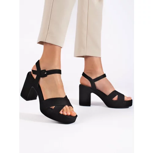 Shelvt Women's suede stiletto sandals