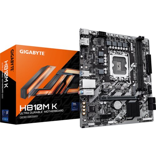 Gigabyte MB H810M K DDR5 LGA1851, 2x DDR5,1xM.2,4xSATA 6x USB, HDMI, DP, mATX Cijene