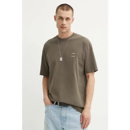 Samsoe Samsoe Bombažna kratka majica JOEL moška, bež barva, M22300126
