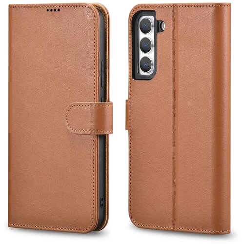 ICARER usnjena torbica denarnica za galaxy S22+ rjava, (21974347) Slike