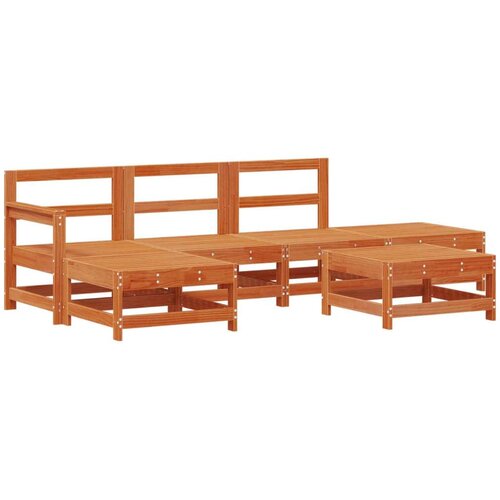  Set lounge namje&amp;scaron;taja za vrt 6 pcs Vosak Smeđa Masivna borovina - Vosak smeđa bor Slike